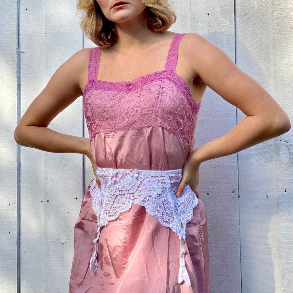 Vintage 1930s hand dyed lilac silk Slipdress.